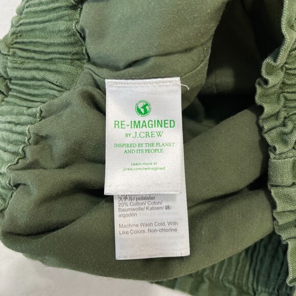 J.Crew Skirt Womens 2 Sage Green Elastic Adjustable Waist Cotton Linen Textured - Picture 5 of 10